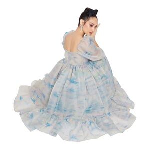 Selkie Puff Dress Renoir Sky French Mid Length